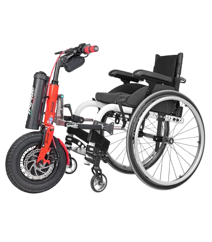 Tri-Ride Kids front powered assist device for wheelchairs